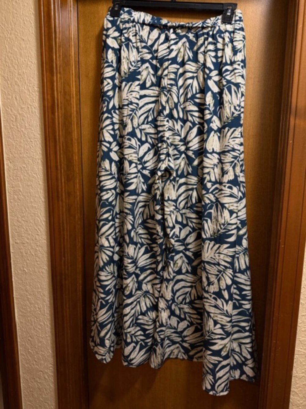 Blue and white floral skirt